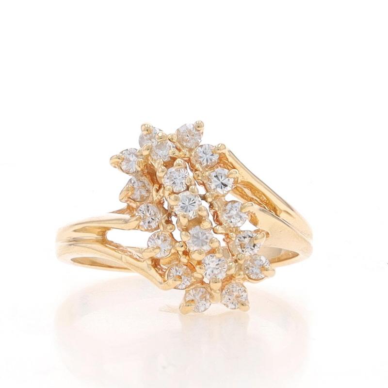 Size: 6 1/4
Sizing Fee: Up 3 sizes for $35 or Down 2 sizes for $25

Metal Content: 14k Yellow Gold

Stone Information

Natural Diamonds
Carat(s): .50ctw
Cut: Round Brilliant
Color: G - H
Clarity: VS2 - SI1

Total Carats: .50ctw

Style: Waterfall