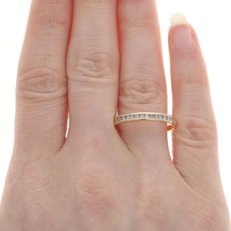 Round Cut Yellow Gold Diamond Wedding Band - 10k Round Brilliant 1/4ctw Channel Set Ring
