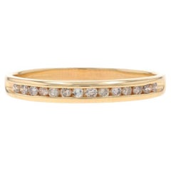 Yellow Gold Diamond Wedding Band - 10k Round Brilliant 1/4ctw Channel Set Ring
