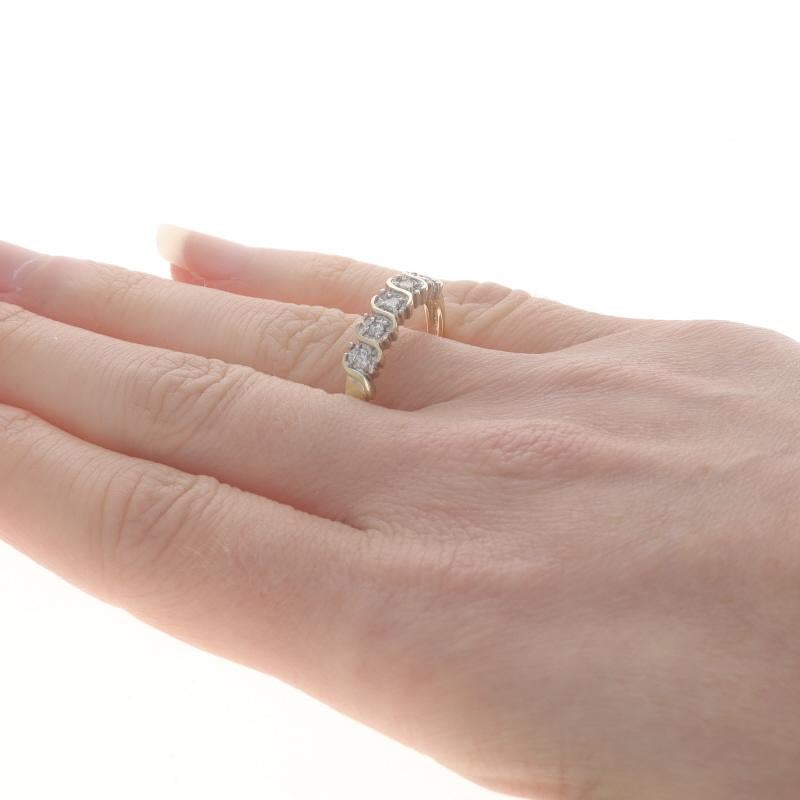 Gelbgold Diamant Hochzeit Band - 10k Runde Brillant .15ctw Fünf-Stein-Ring Damen