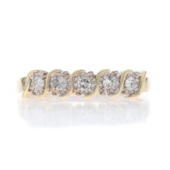 Gelbgold Diamant Hochzeit Band - 10k Runde Brillant .15ctw Fünf-Stein-Ring