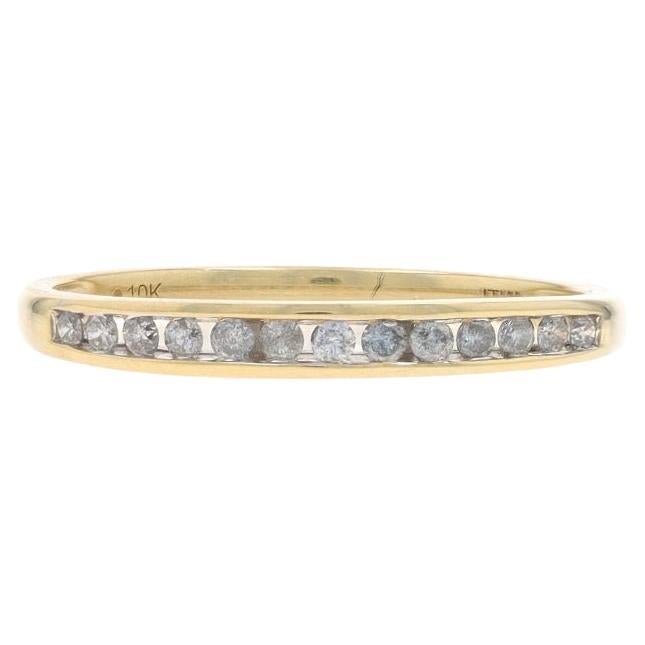 Alianza de oro amarillo con diamantes - 10k Anillo brillante redondo .18ctw