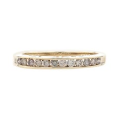 Yellow Gold Diamond Wedding Band, 10k Round Cut .33ctw Champagne Stackable Ring