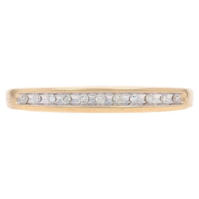 Yellow Gold Diamond Wedding Band - 10k Single Ring