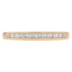 Yellow Gold Diamond Wedding Band - 10k Single Ring