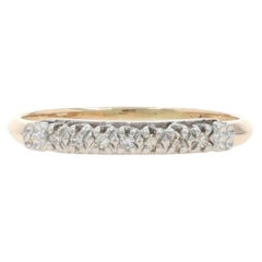 Yellow Gold Diamond Wedding Band - 14k & 18k Single Cut Stackable Ring