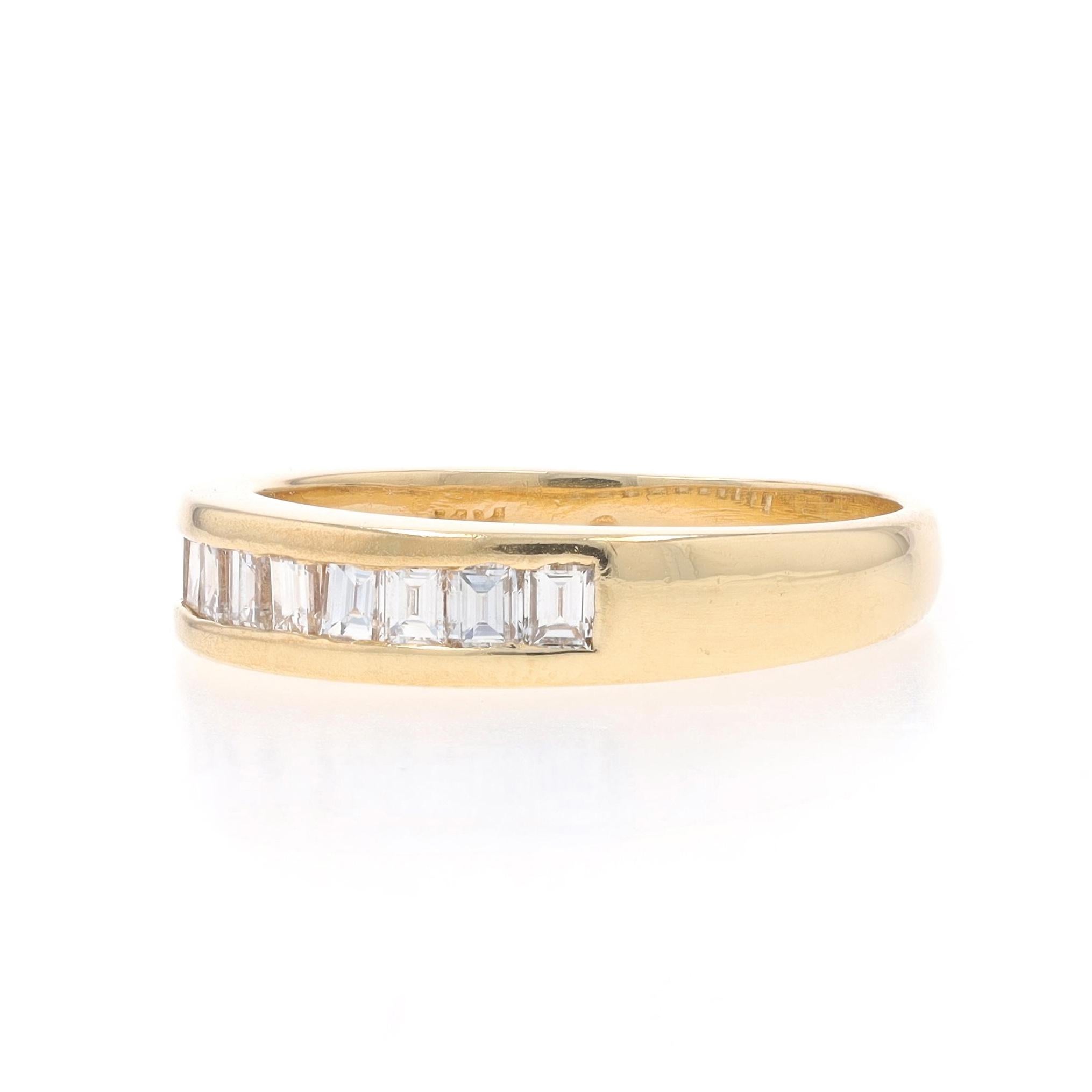 Yellow Gold Diamond Wedding Band - 14k Baguette .20ctw Channel Set Ring In Excellent Condition In Greensboro, NC