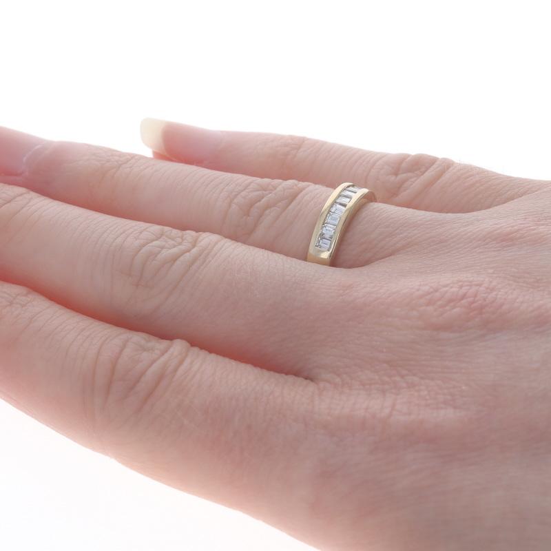 Women's or Men's Yellow Gold Diamond Wedding Band - 14k Baguette .20ctw Channel Set Ring