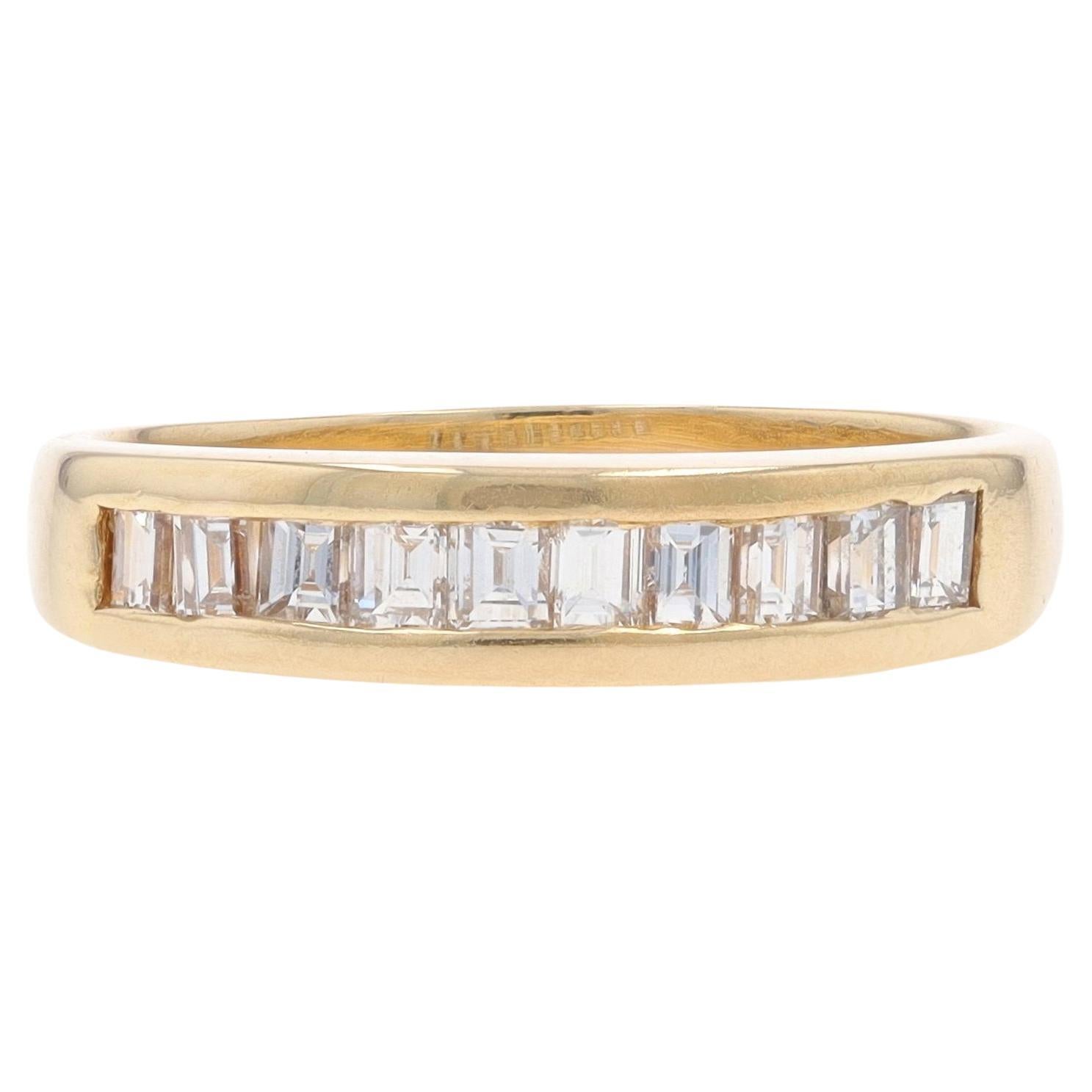 Gelbgold Diamant-Hochzeitsring - 14k Baguette .20ctw Kanalbesetzter Ring