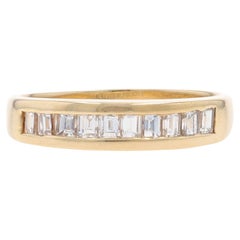 Used Yellow Gold Diamond Wedding Band - 14k Baguette .20ctw Channel Set Ring