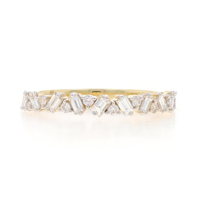 Gelbgold Diamant Hochzeit Band 14k Baguette .54ctw Ring im Angebot