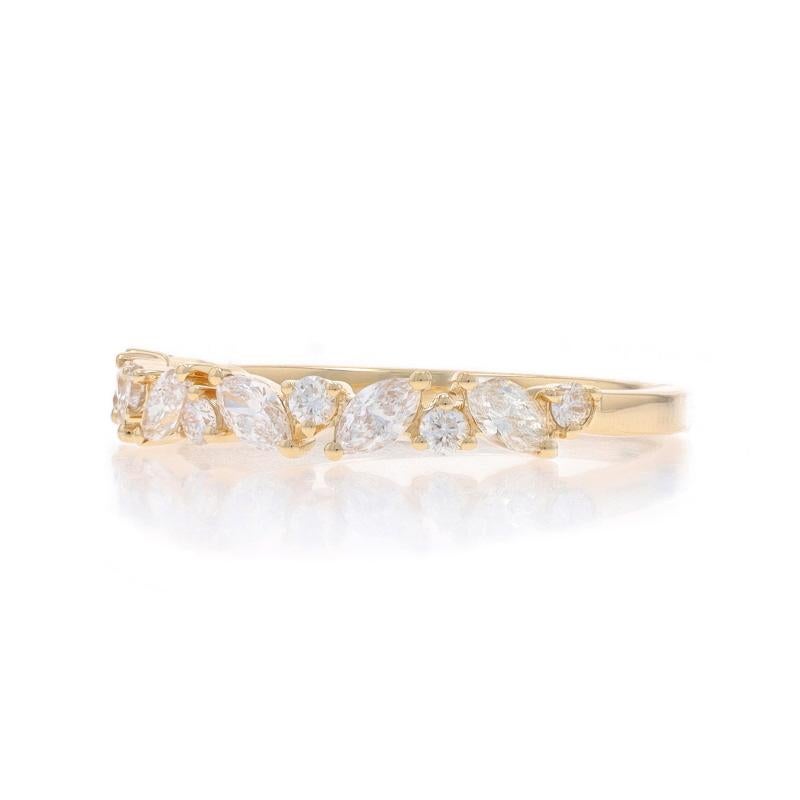 Yellow Gold Diamond Wedding Band 14k Marquise .50ctw Ring im Zustand „Neu“ im Angebot in Greensboro, NC