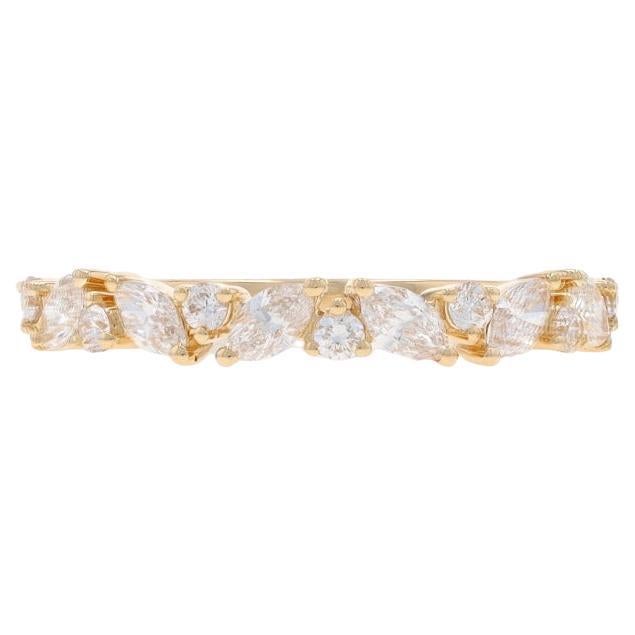 Yellow Gold Diamond Wedding Band 14k Marquise .50ctw Ring