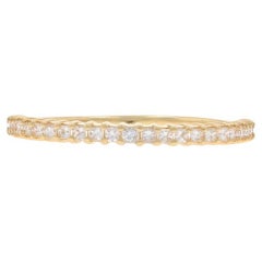 Alliance en or jaune avec diamant - 14k Princesse .33ctw Bague empilable