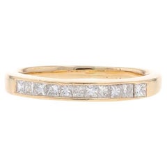 Gelbgold Diamant-Hochzeitsring - 14k Prinzessin .50ctw Kanalbesetzter Ring Gr. 5 1/2