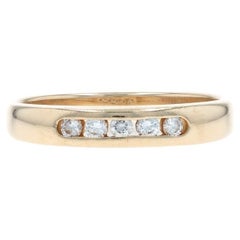 Yellow Gold Diamond Wedding Band - 14k Round .25ctw FIve-Stone Channel Set Ring
