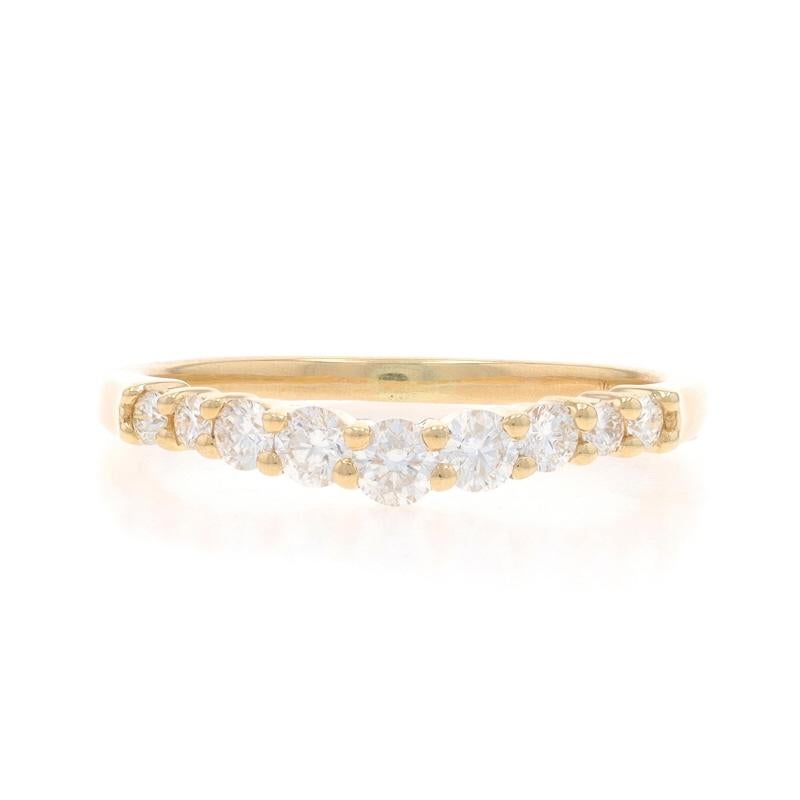 Alianza de oro amarillo con diamantes - Anillo redondo contorneado 14k .36ctw