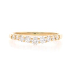 Gelbgold-Diamant-Hochzeitsring - 14k Runder .36ctw Kontourierter Ring