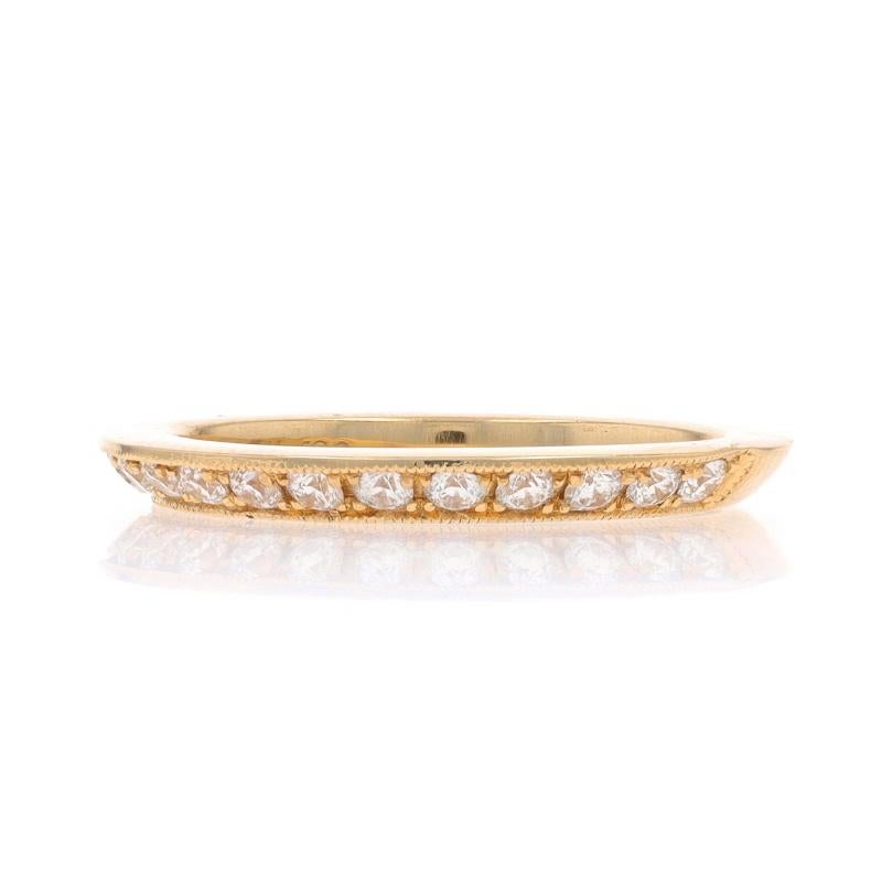 Alliance en or jaune avec diamant - 14k Round .40ctw Angled Milgrain Ring Sz 6 Neuf - En vente à Greensboro, NC