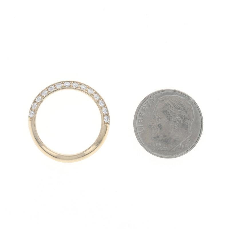 Alliance en or jaune avec diamant - 14k Round .40ctw Angled Milgrain Ring Sz 6 en vente 1
