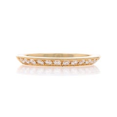 Yellow Gold Diamond Wedding Band - 14k Round .40ctw Angled Milgrain Ring Sz 6