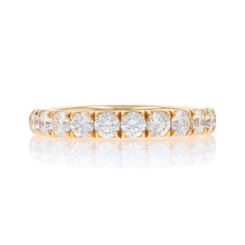 Size: 6 1/2

Note: Please contact us for a resizing quote.

Metal Content: 14k Yellow Gold

Stone Information

Natural Diamonds
Carat(s): 1.00ctw
Cut: Round Brilliant
Color: G - H
Clarity: VS2 - SI1

Total Carats: 1.00ctw

Style: Wedding Band with