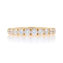 Yellow Gold Diamond Wedding Band - 14k Round Brilliant 1.00ctw French Set Ring
