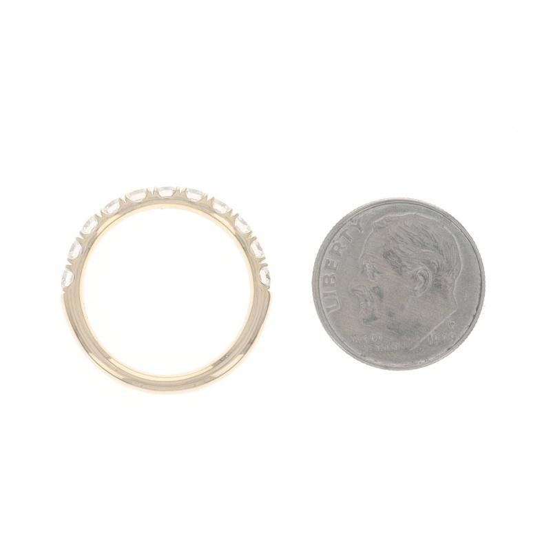 Yellow Gold Diamond Wedding Band - 14k Round Brilliant 1.00ctw French Set Ring For Sale 1