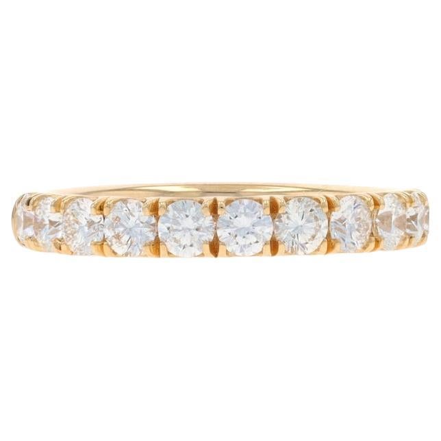 Yellow Gold Diamond Wedding Band - 14k Round Brilliant 1.00ctw French Set Ring