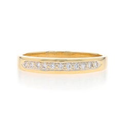 Yellow Gold Diamond Wedding Band - 14k Round Brilliant .10ctw Ring