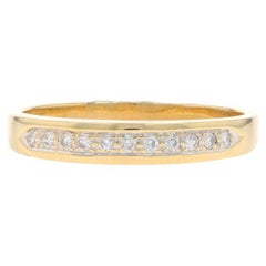 Alianza de oro amarillo con diamantes - Anillo 14k brillante redondo .10ctw