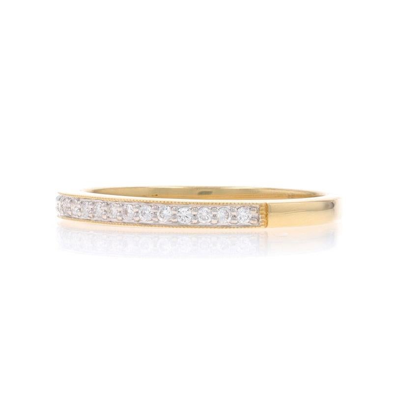 Round Cut Yellow Gold Diamond Wedding Band - 14k Round Brilliant .12ctw Ring For Sale
