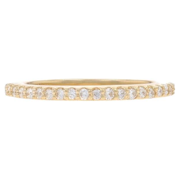 Alianza de oro amarillo con diamantes - Anillo apilable 14k brillante redondo .12ctw