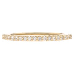 Alianza de oro amarillo con diamantes - Anillo apilable 14k brillante redondo .12ctw