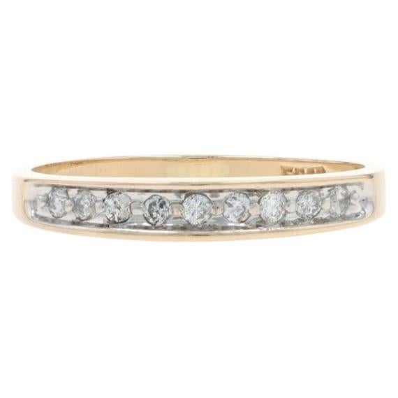 Yellow Gold Diamond Wedding Band - 14k Round Brilliant .15ctw Ring