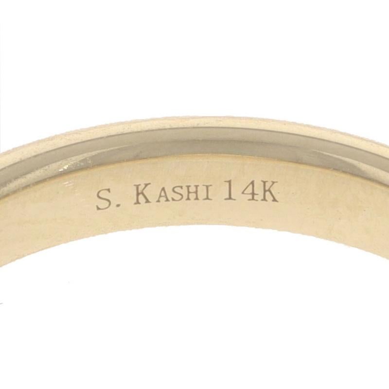 Alliance en or jaune avec diamant - 14k Bague empilable avec diamant rond brillant .16ctw en vente 2