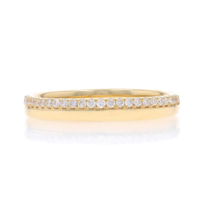 Fede nuziale in oro giallo con diamanti - Anello impilabile con diamante tondo Brilliante .16ctw 14k