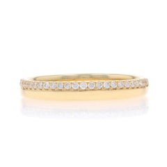 Alianza de oro amarillo con diamantes - Anillo apilable 14k brillante redondo .16ctw