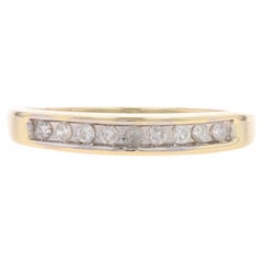 Yellow Gold Diamond Wedding Band - 14k Round Brilliant .18ctw Ring