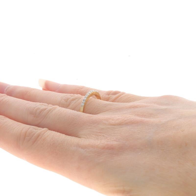 Women's Yellow Gold Diamond Wedding Band - 14k Round Brilliant .18ctw Stackable Ring For Sale