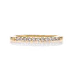 Yellow Gold Diamond Wedding Band - 14k Round Brilliant .18ctw Stackable Ring