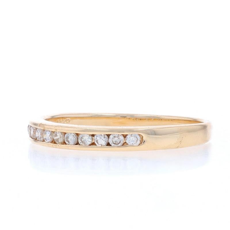 Yellow Gold Diamond Wedding Band - 14k Round Brilliant .20ctw Channel Set Ring In Excellent Condition In Greensboro, NC