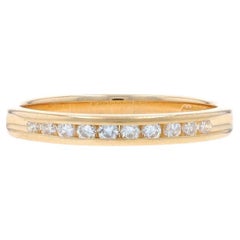 Alianza de oro amarillo con diamantes - 14k Anillo redondo brillante .20ctw Channel Set