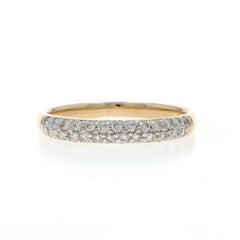 Yellow Gold Diamond Wedding Band - 14k Round Brilliant .25ctw Ring Pave