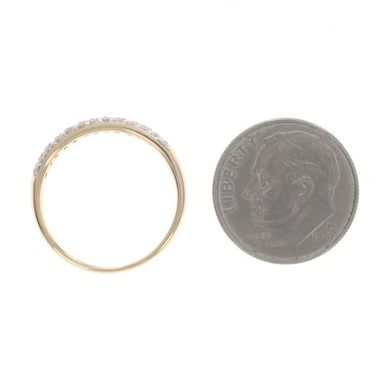 Alliance en or jaune avec diamant - 14k Round Brilliant .25ctw Ring Pave en vente 1