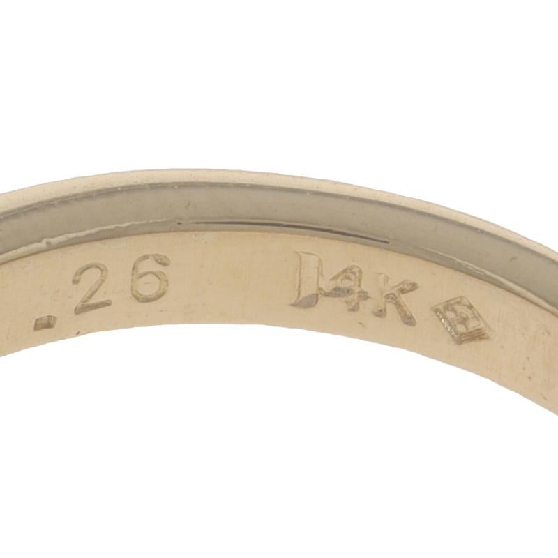 Alliance en or jaune avec diamant - 14k Bague avec diamant rond brillant .26ctw Channel Set en vente 2