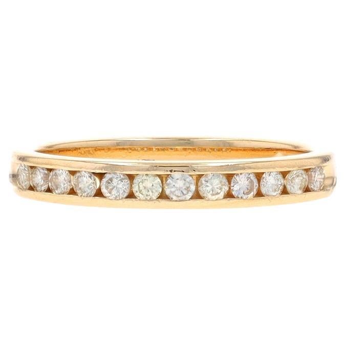 Yellow Gold Diamond Wedding Band - 14k Round Brilliant .26ctw Channel Set Ring