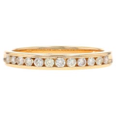 Yellow Gold Diamond Wedding Band - 14k Round Brilliant .26ctw Channel Set Ring