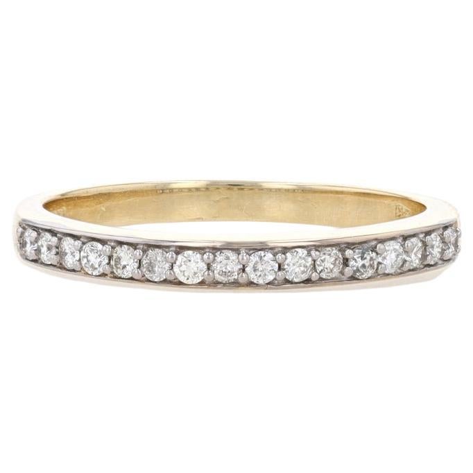 Yellow Gold Diamond Wedding Band - 14k Round Brilliant .32ctw Stackable Ring