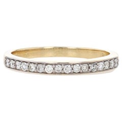 Alliance en or jaune avec diamant - 14k Bague empilable avec diamant rond brillant .32ctw